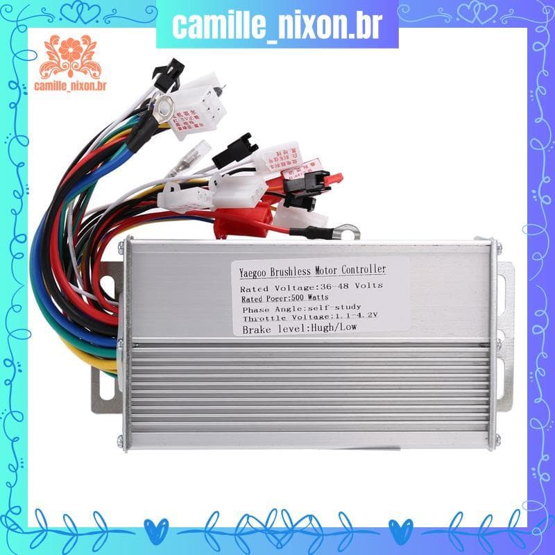 [camille_nixon.br] Controlador Sem Escova EBike 30A 36V 48V 500W Blcd De Scooter Elétrico Para Acessórios De Bicicleta