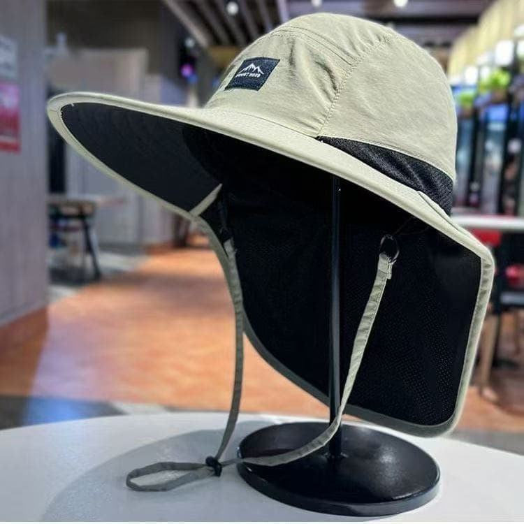 Chapéu de pescador com proteção solar para homens, chapéu de pesca ao ar livre com proteção para o pescoço, aba larga e