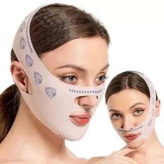 Faixa Modeladora Facial Levantamento Físico 360° - Reduz Queixo Duplo, Rugas e Define Rosto V - Dia/Noite
