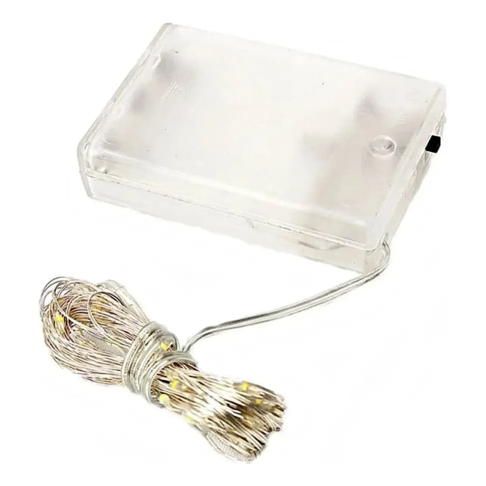 Fio De Fada Arame 100 Leds 8 Funções 10 Metros Pilha E Usb