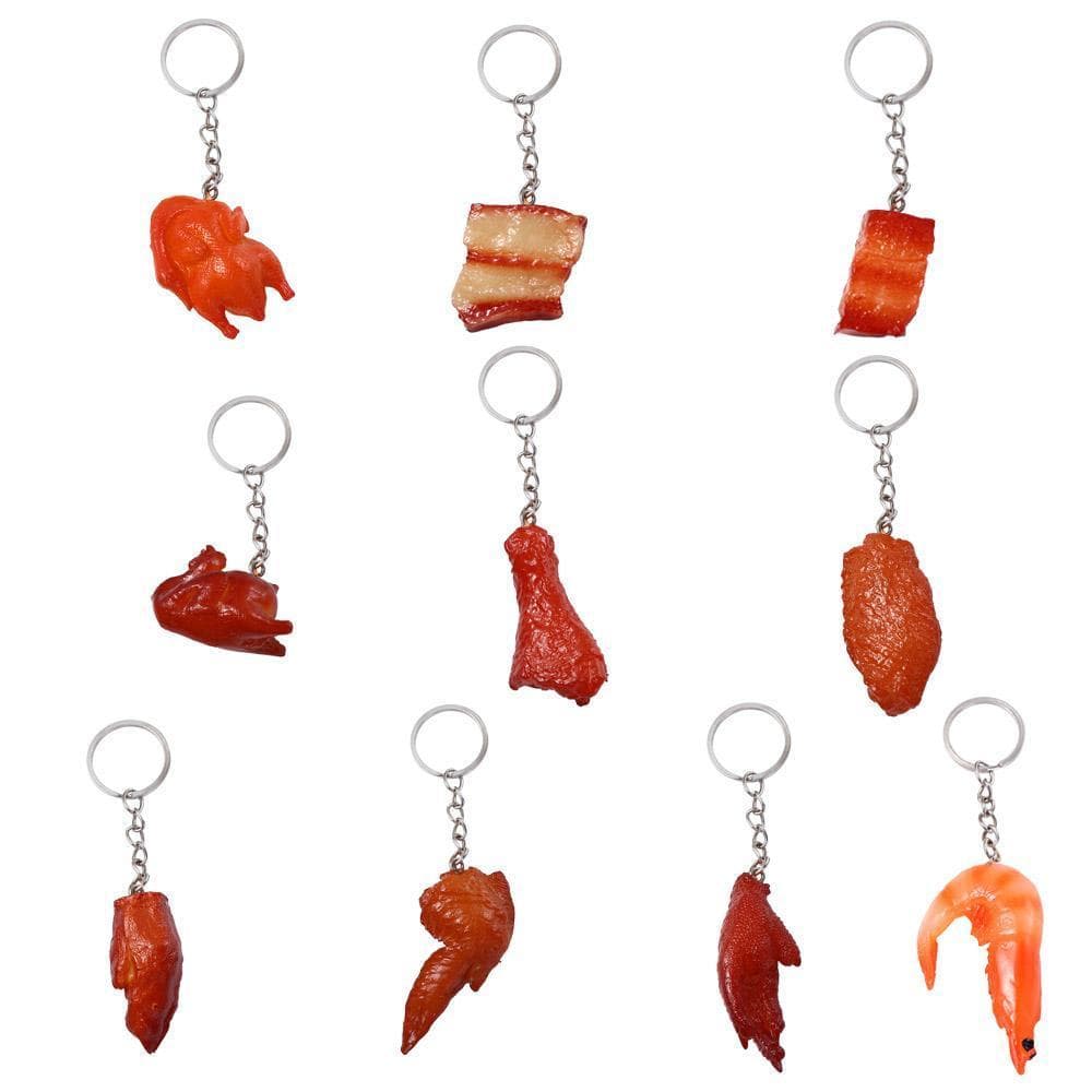 HUIYANG Chaveiro De Fast Food PVC Frango Assado Baqueta Barriga De Porco Criativo Engraçado Saco Pingente