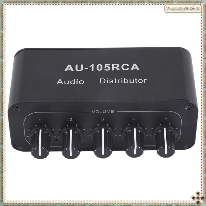 [Ykr] Distribuidor De Áudio 5CH Mixer Estéreo 1 Entrada 5 Saída Divisor Para Amplificador De Potência Ativo Fácil De Usa