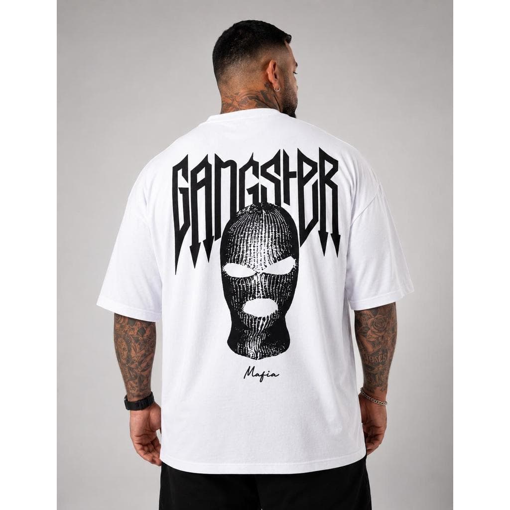 Camiseta Masculina Mafia Estampada Algodão  Slim P ao GG Gangster