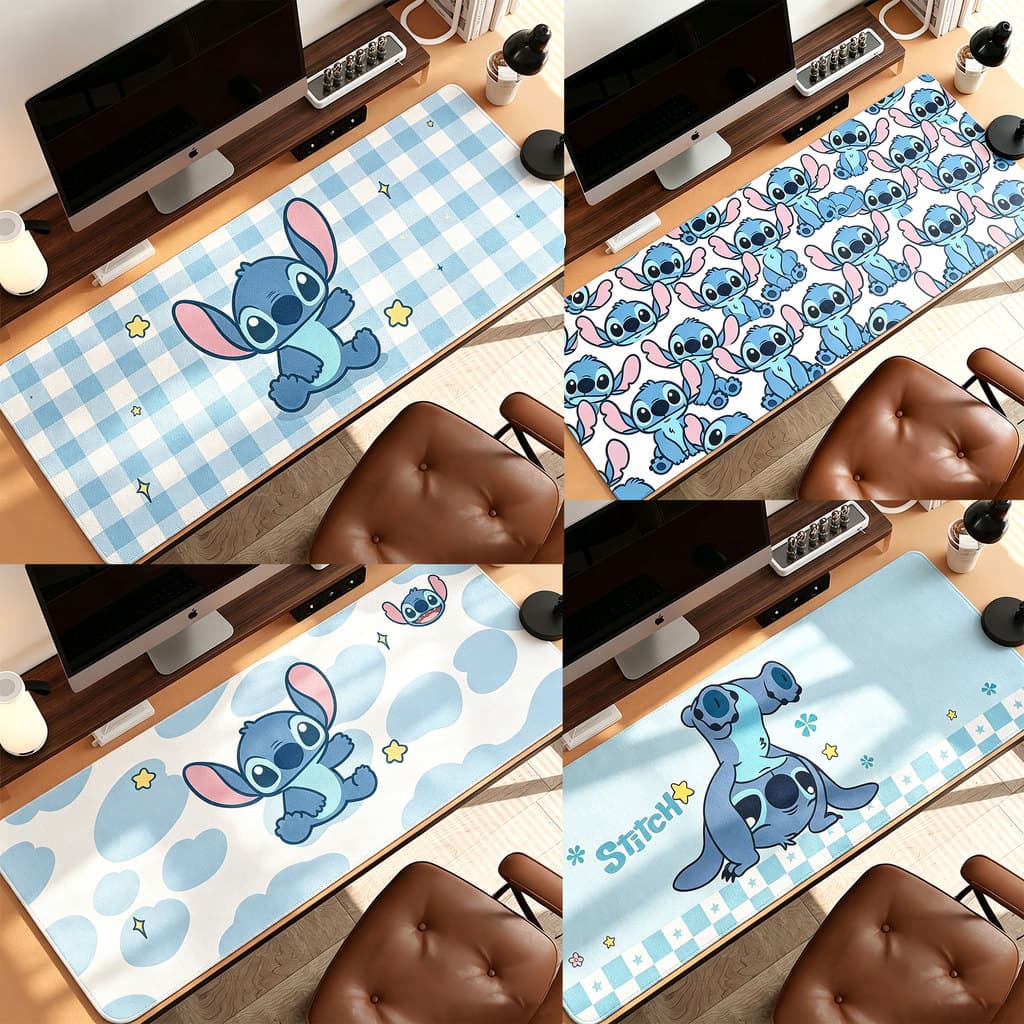 Stitch 80 * 30cm Mouse Pad Antiderrapante Grande MousePad Komputer Longo 3mm Tapete De Mesa