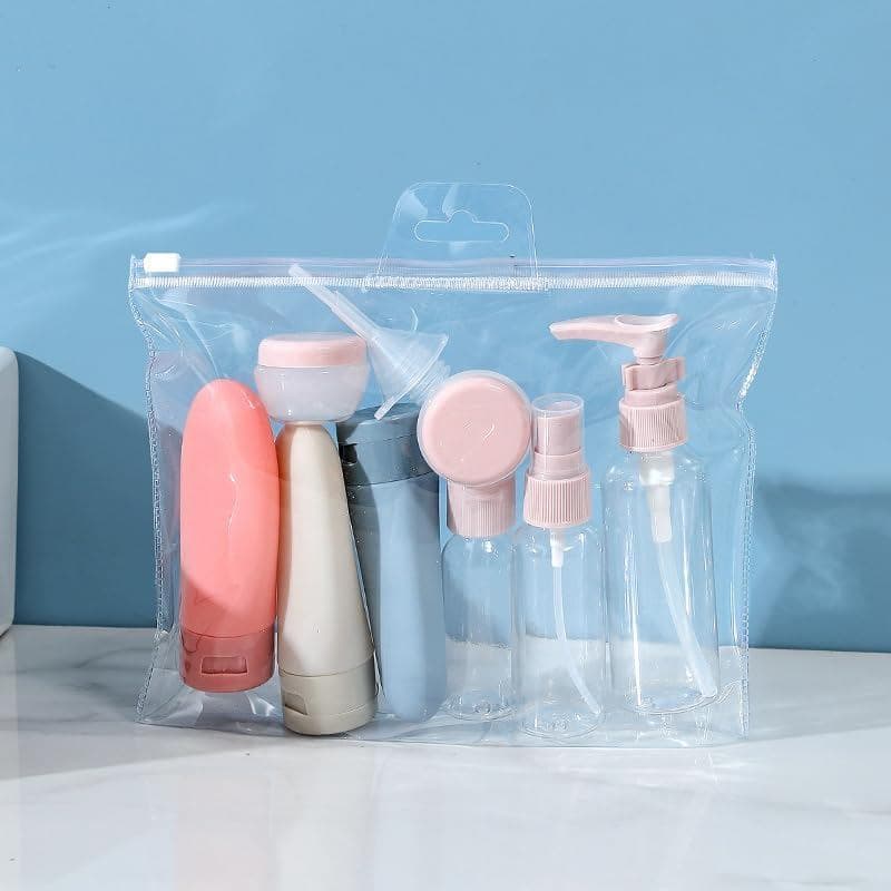 Conjunto de 11 Frascos à Prova de Vazamentos para Produtos de Higiene Pessoal de Viagem, Recipientes Cosméticos Portátei