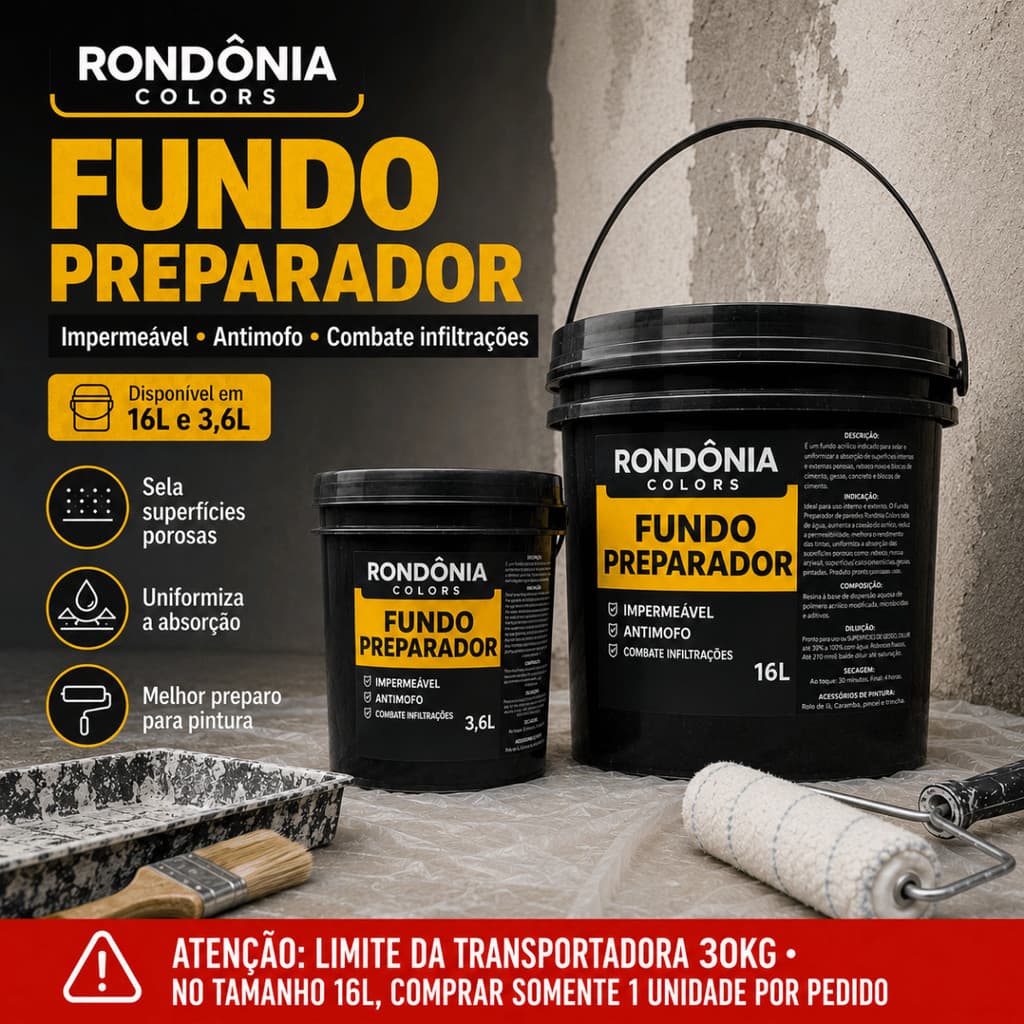 Preparador Parede 3,6L 16L Base Água Superfície Calcinada Saponificada Reboco Fraco Gesso Concreto