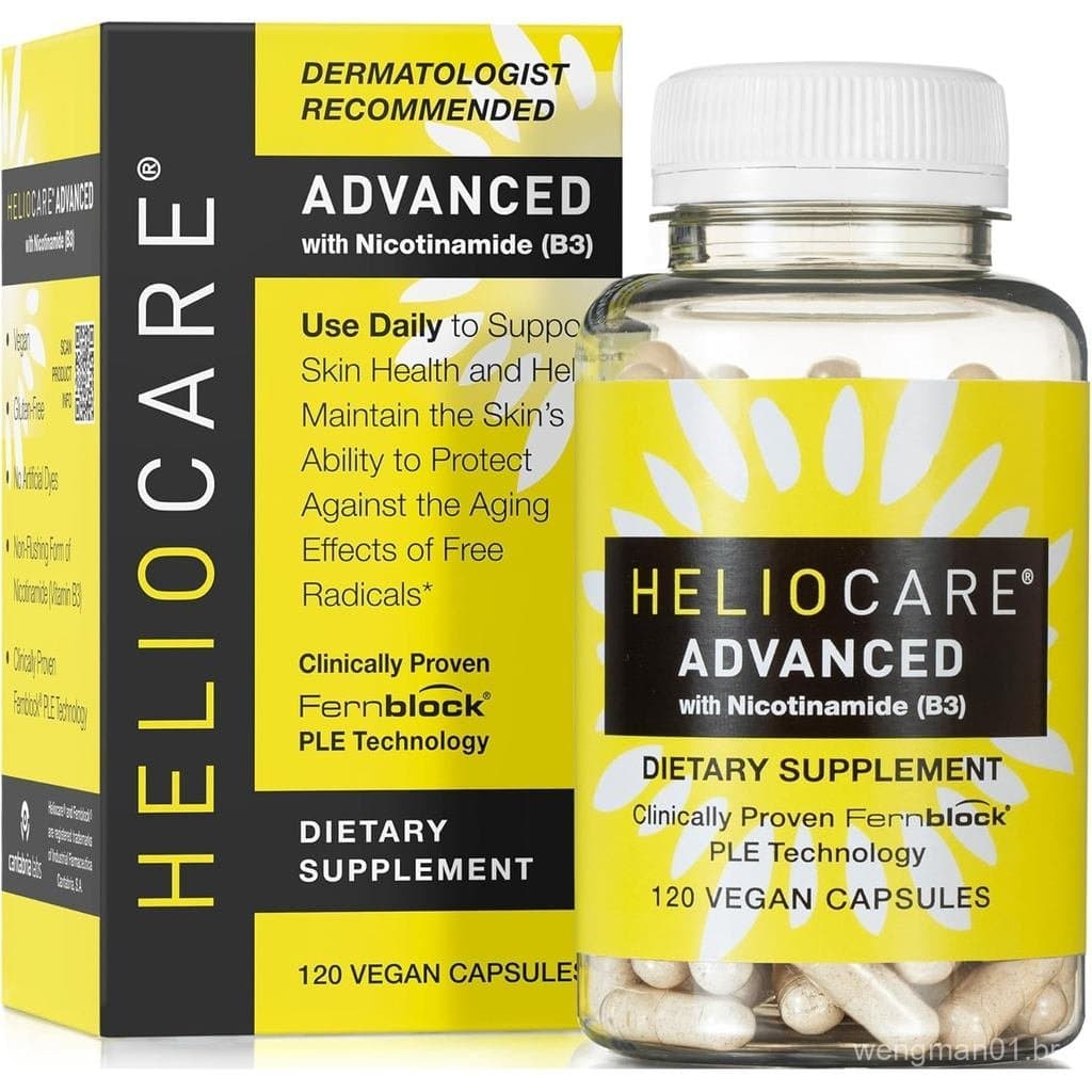 Heliocare Advanced Niacin B3 Supplement: Extrato Fernblock PLE 240mg por aplicação - Protege as células da pele com vita