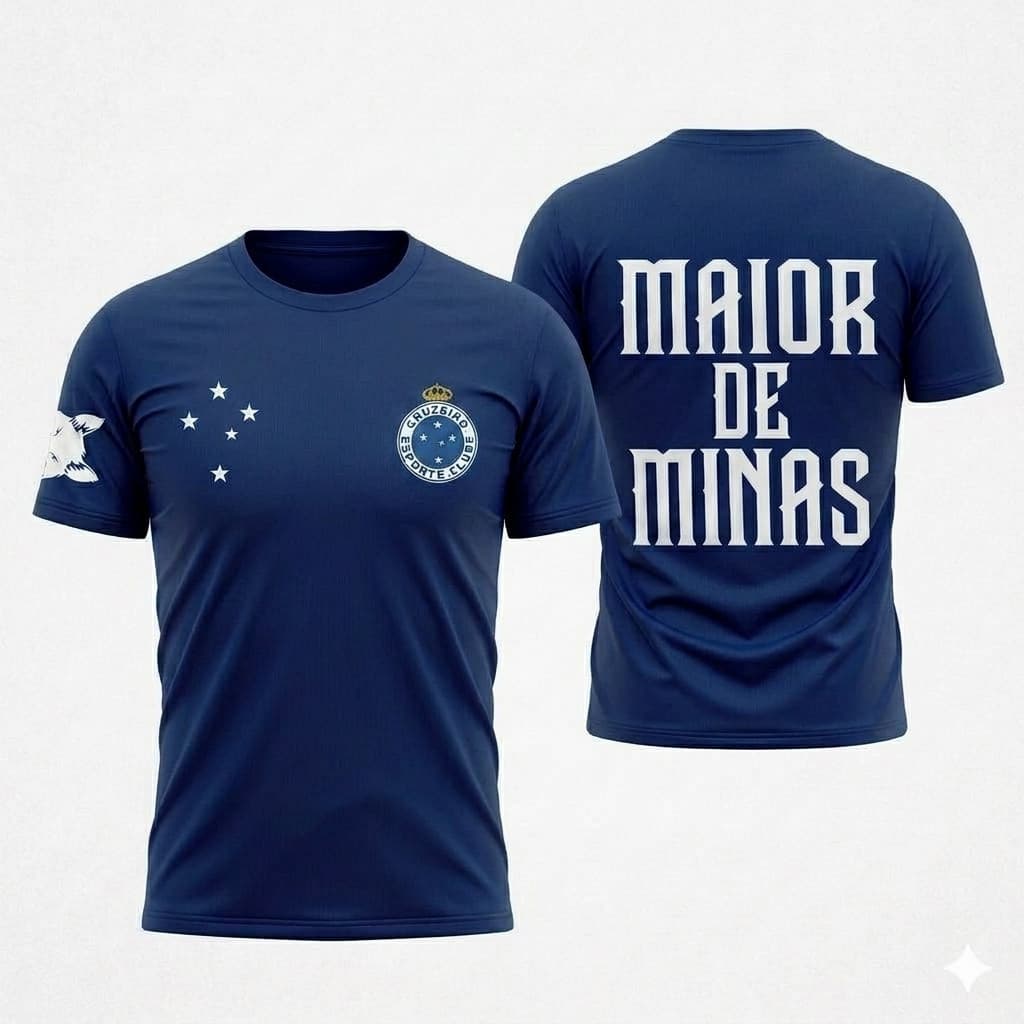 Camiseta Masculina Time Mineiro Cabuloso Camisa do Cruzeiro Confortável Time Brasileiro Torcedor Fanático Maior de Minas