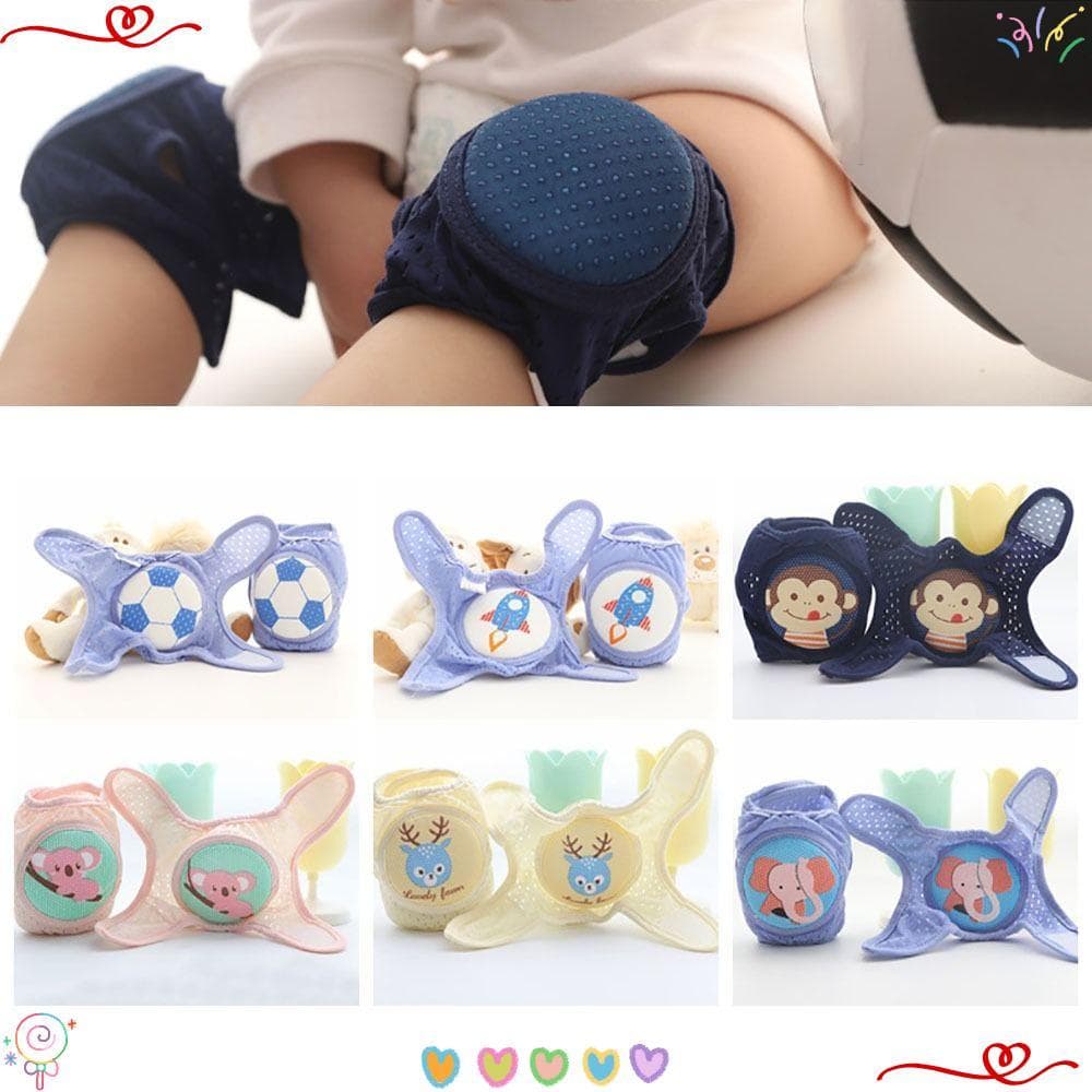 Joelheiras Para Bebês Com Letras , Protetor Reticular De Algodão E Poliéster Engatinhar , Joelheira Infantil Ajustável