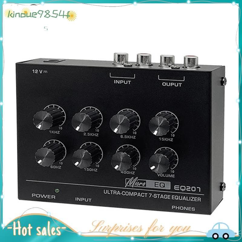 Pré-Amplificador EQ207 Equalizadores De 7 Bandas Modificadores De Som DC12V Entrada De Energia Mixer De Áudio