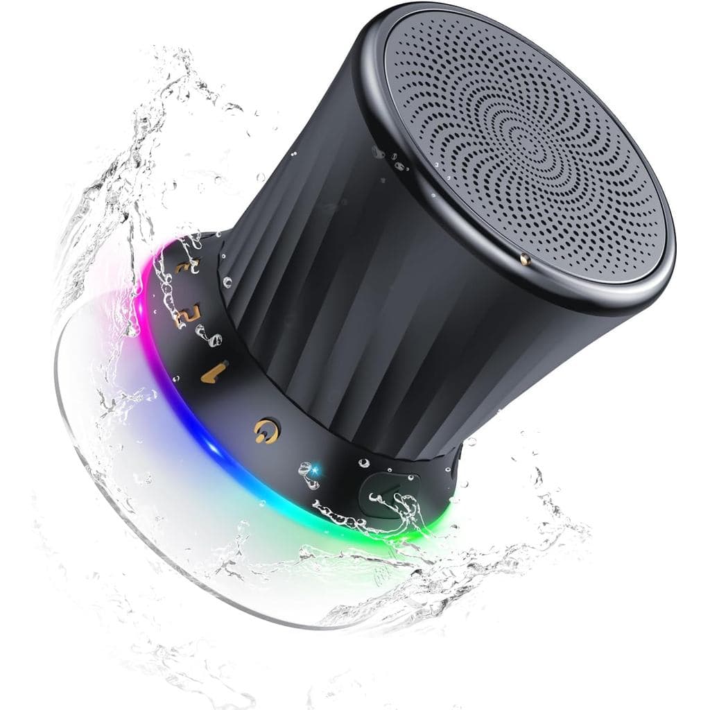 Caixa de Som Bluetooth para Chuveiro, Caixa de Som Portátil à Prova d'Água IPX5 com Ventosa, Mini Caixa de Som Bluetooth