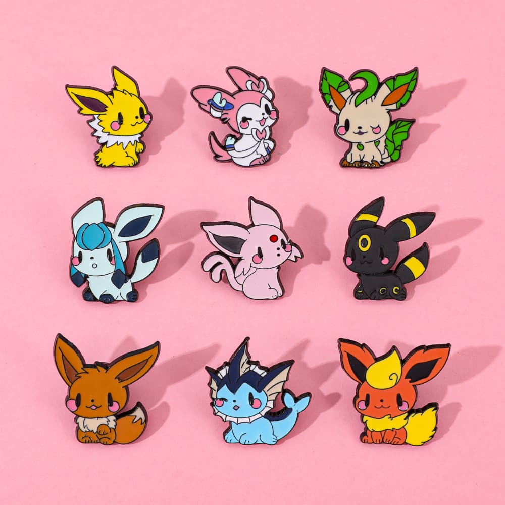[9pçs] Broches de Liga Pokémon - Presentes para Festas