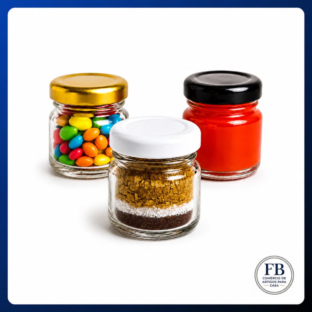 Kit 24 Potinho De Vidro 40ml Tampa Metálica Lembrancinha Aniversario Casamento Mini Pote Vela