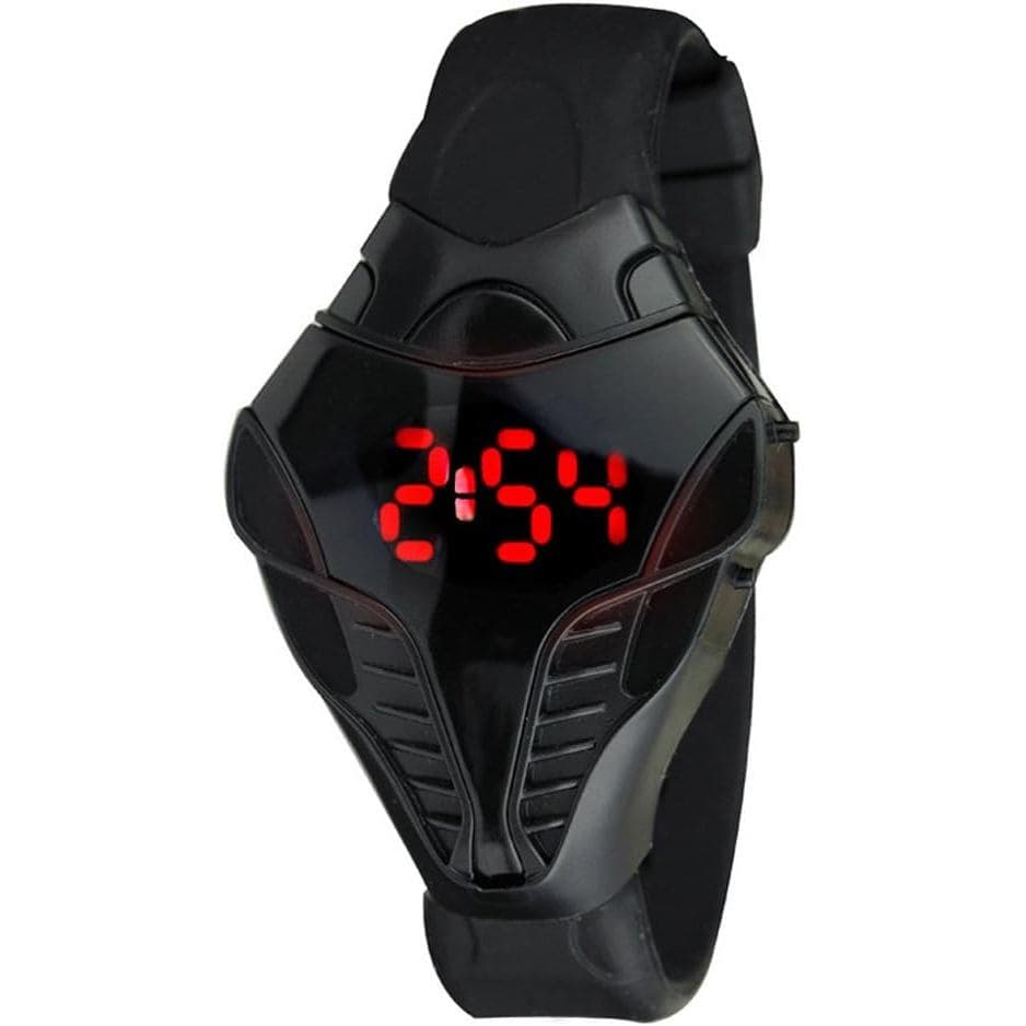 Relógio de Pulso Esportivo Digital LED FANMIS com Mostrador Triangular de Ferro e Pulseira de Silicone Preta (Preto) VAO