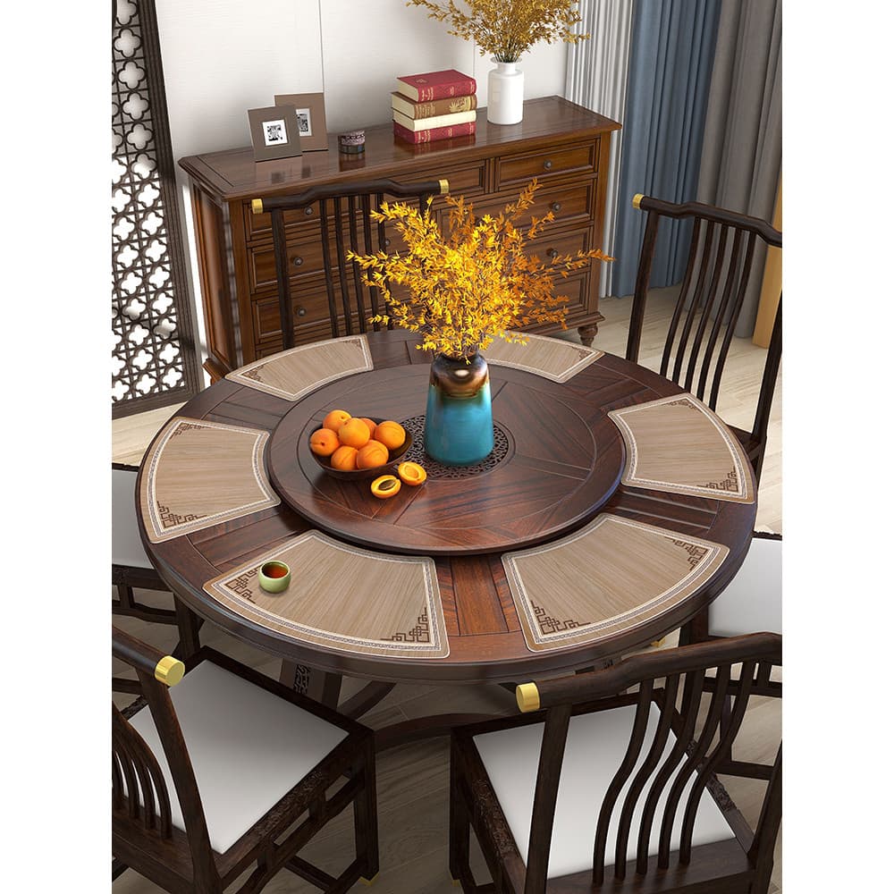 Estilo chinês grande mesa redonda em forma de leque Placemat Hotel tigela Coaster curvo almofada de isolamento térmico t