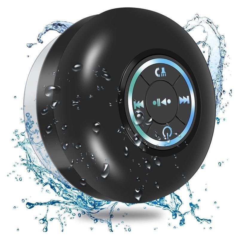 Mini Alto-falante Bluetooth para Chuveiro com Luz LED, Portátil, à Prova d'Água IPX4, Viva-voz. Recarregável via Micro U