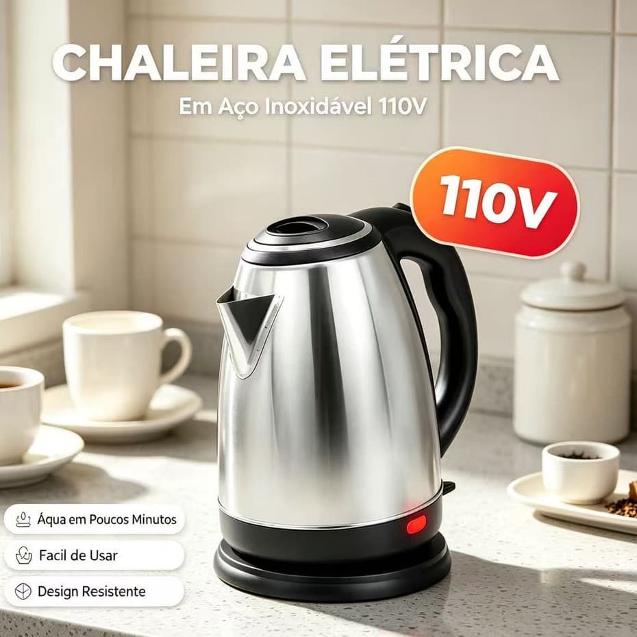 Chaleira elétrica Aço inoxidável Chaleira 110v