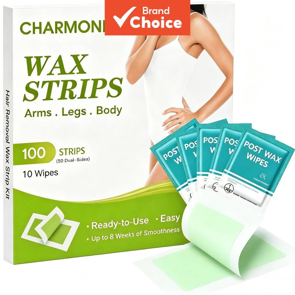 Charmonic 100 unidades de cera depilatória em folhas, para corpo e rosto, kit de cera quente para costas, depilador