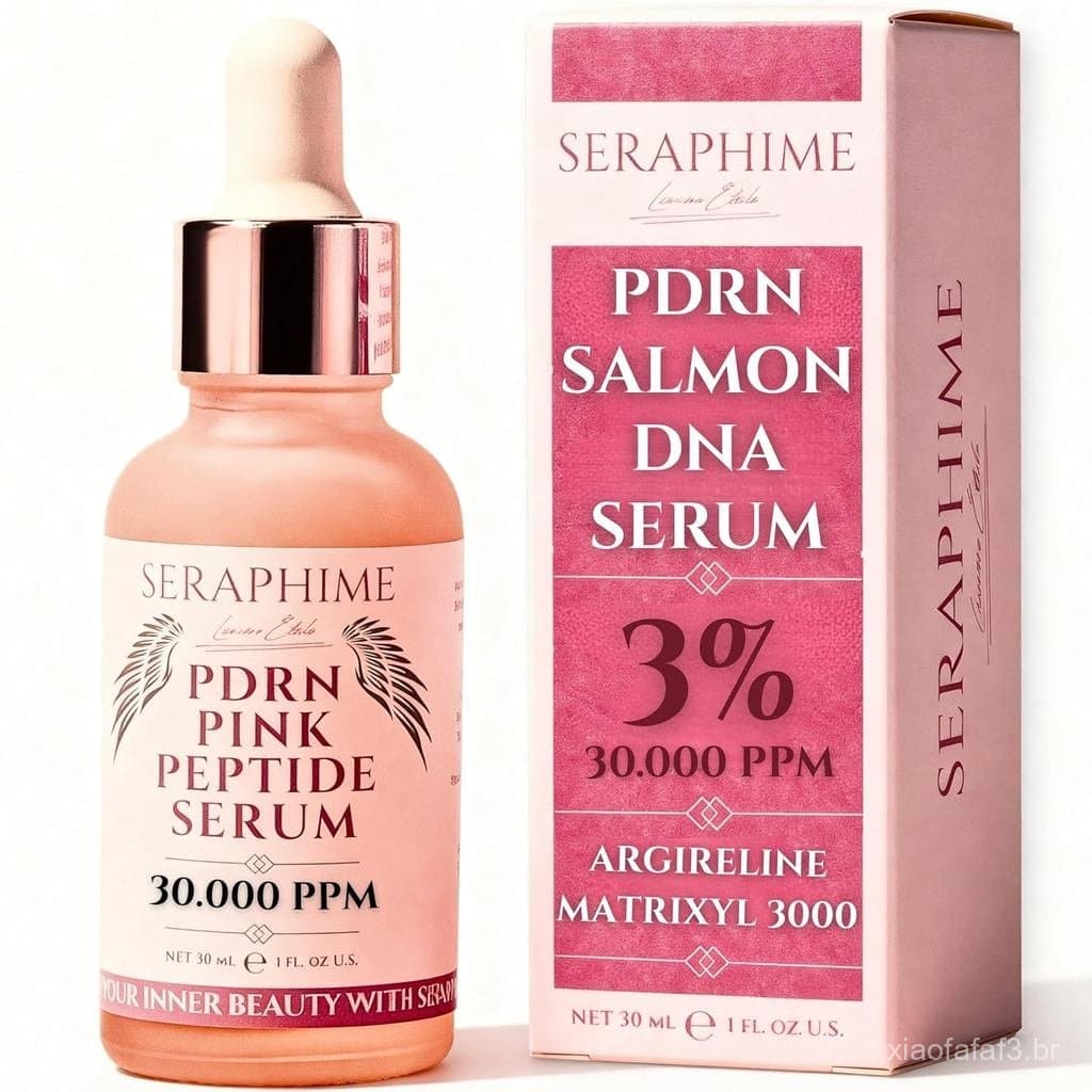 Sérum de Peptídeos PDRN Rosa com DNA de Salmão, EGF, Argireline e Matrixyl 3000 – Sérum PDRN Rosa para Cuidados com a Pe