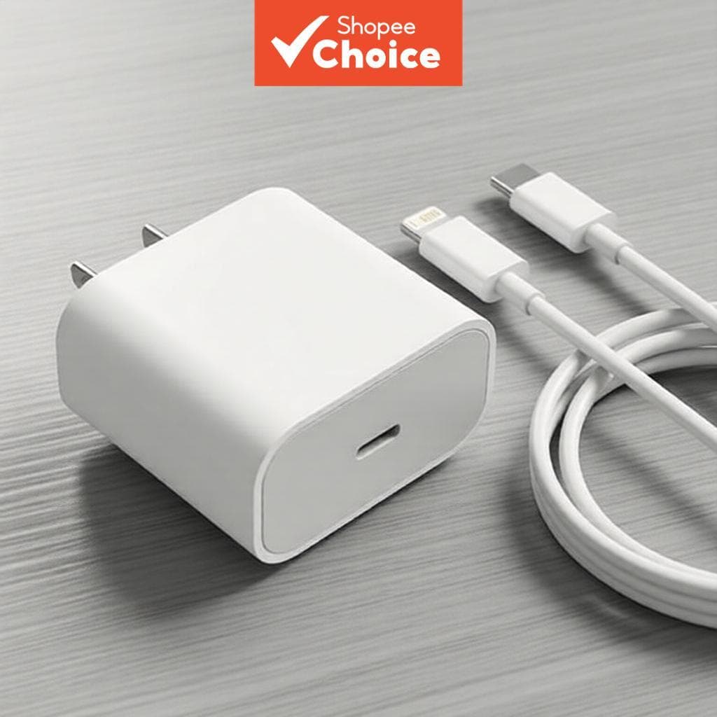 Carregador de parede USB-C de 20W PD com plugue dos EUA e cabo de sincronização de dados de 1 m para iPhone 14/13/12