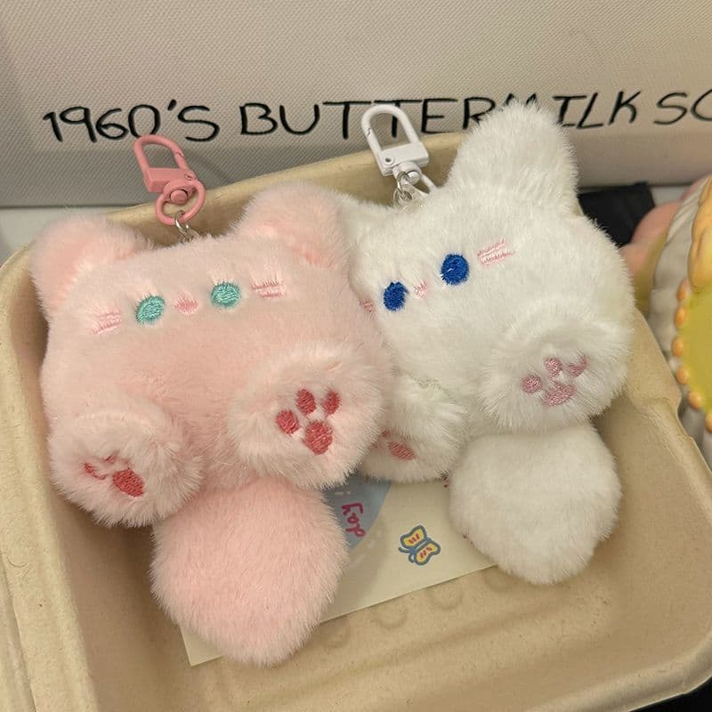 Chaveiro de Pelucia Fofo Cauda Longa Coreano para Mochila Pingente de Boneco Macio Acessorio Kawaii para Bolsa e Chaves