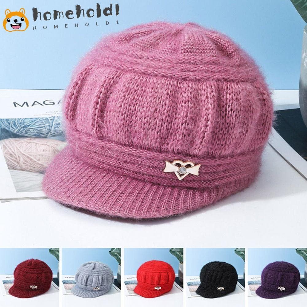 HOMEUVOE Chapéu De Malha , Manter Quente Protetor De Orelha Boné Pontiagudo , Moda À Prova De Vento Inverno Gorros Mulhe