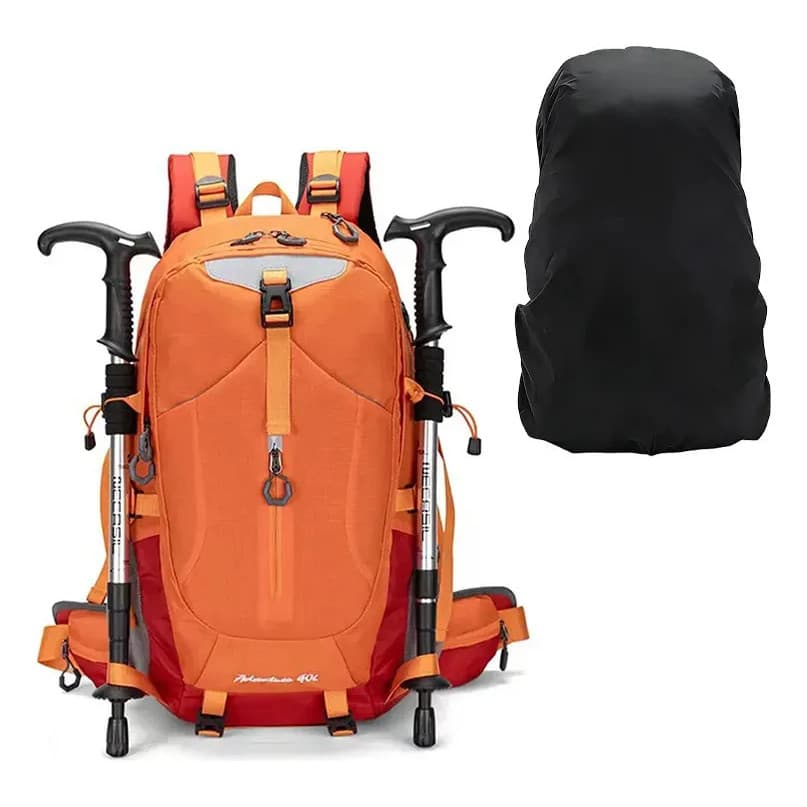 Mochila Cargueira 40l Para Trilha, Escalada E Montanhismo Laranja