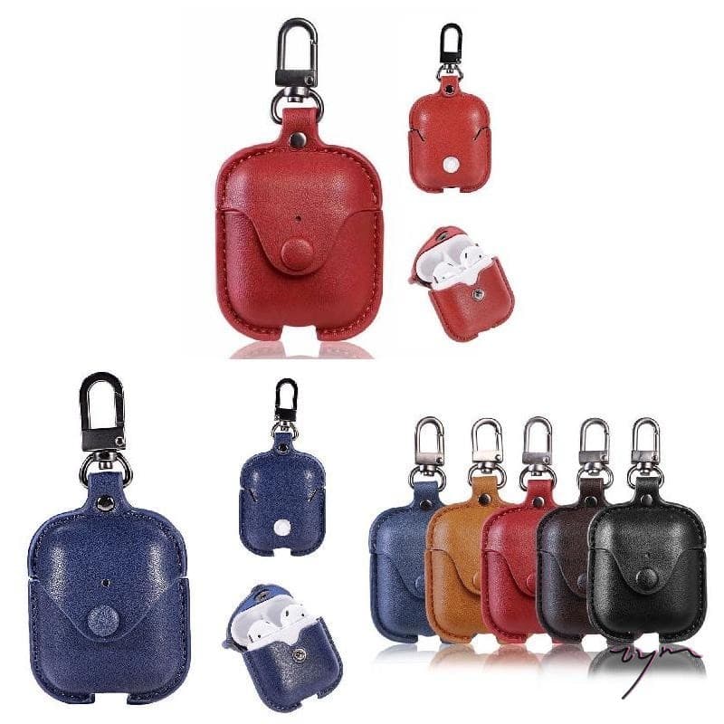 Estojo De Fone De Ouvido Com Chaveiro De Couro Bolsa Protetora Portátil De Armazenamento Acessório De Para Transporte Di