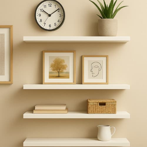 4 Prateleiras MDF 60cm x 20cm – Resistente, ideal para sala, quarto, cozinha, banheiro e decoração