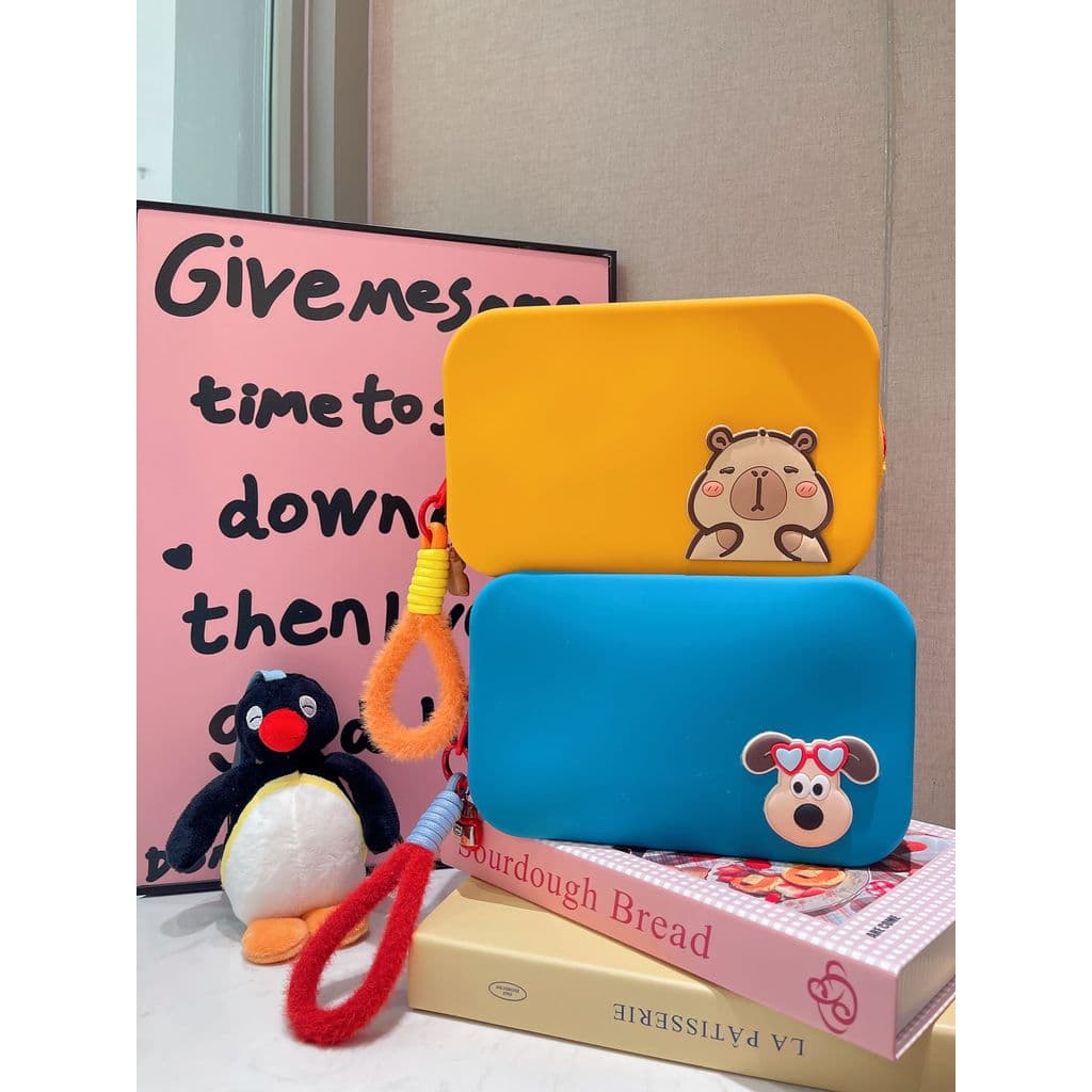 🔥 Bolsa Necessaire Feminina Portátil 🔥 Necessaire Grande Capacidade Impermeável Necessaire de Maquiagem em Silicone Ne