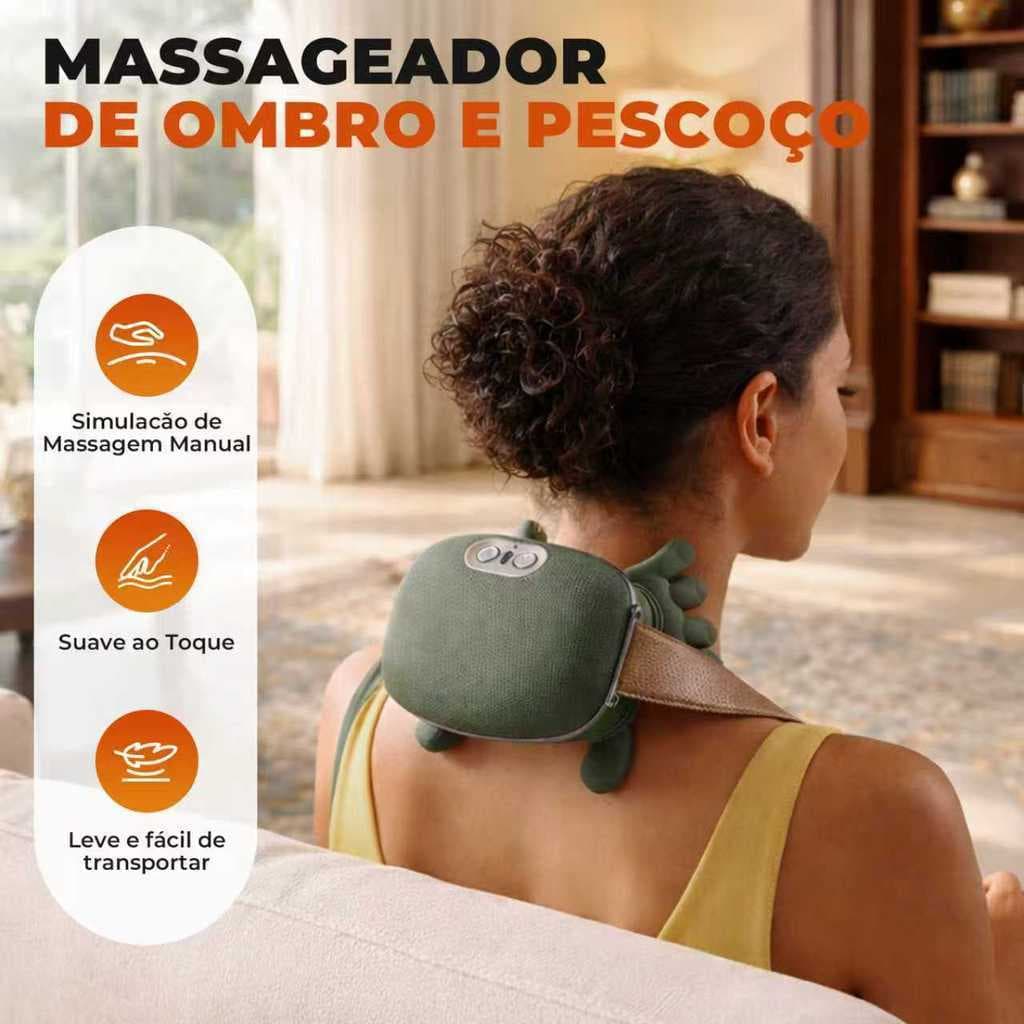 Massegeador de Pescoço 8 Pontos Aquecimento Relaxamento Tensão Ombro Mãos Massagem Alívio