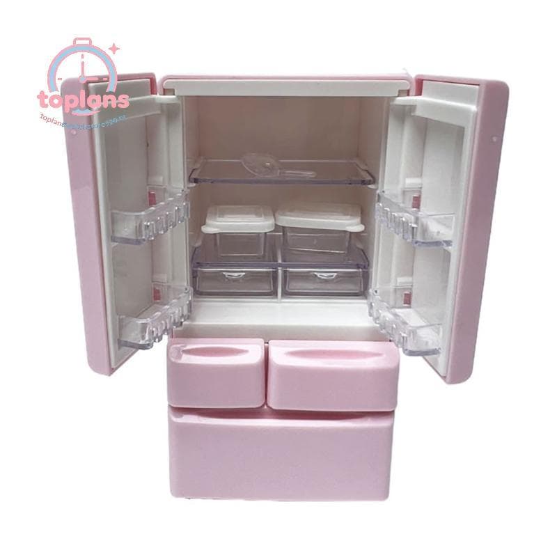 TOPLA Mini Geladeira De Porta Dupla Modelo Plástico Casa De Bonecas Móveis Simulação