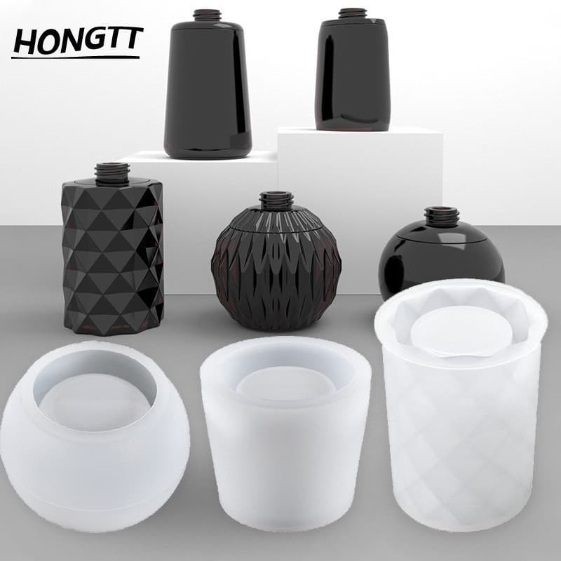 Transparente Mão Sabão Frasco De Perfume De Resina Molde Epóxi Fundição Moldes De Silicone Dividir Recipiente De Armazen
