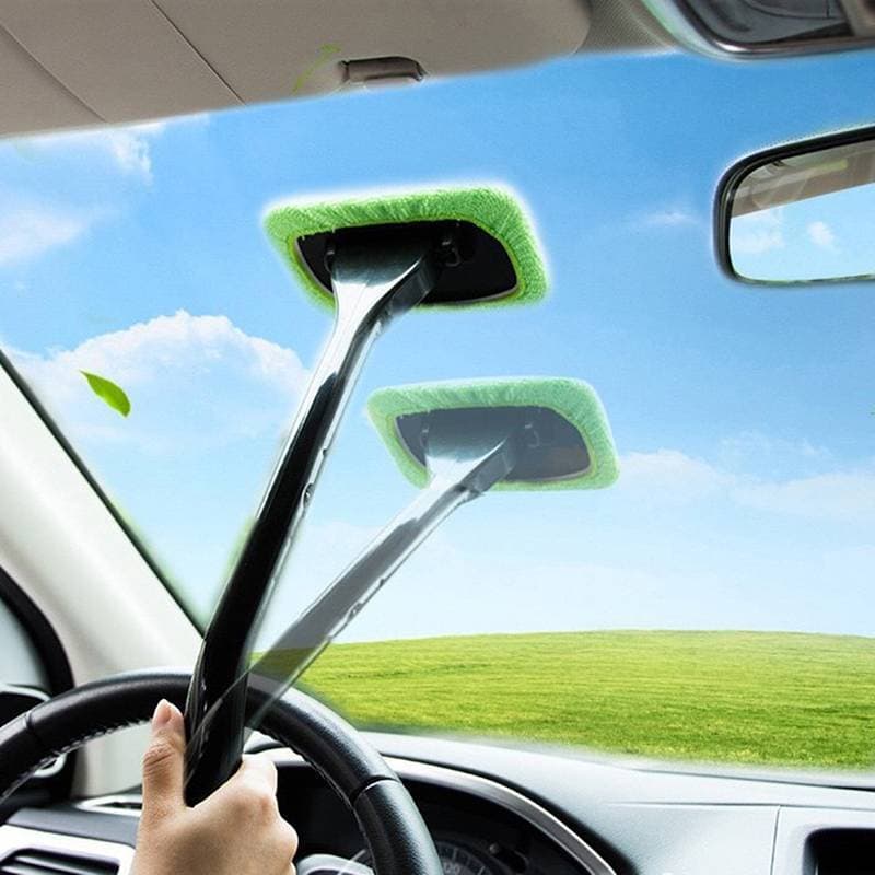 [RE] Kit De Escova Para Limpeza De Janelas De Carro , Ferramenta De Lavagem-Brisa Interno , Limpador De Vidro Automático