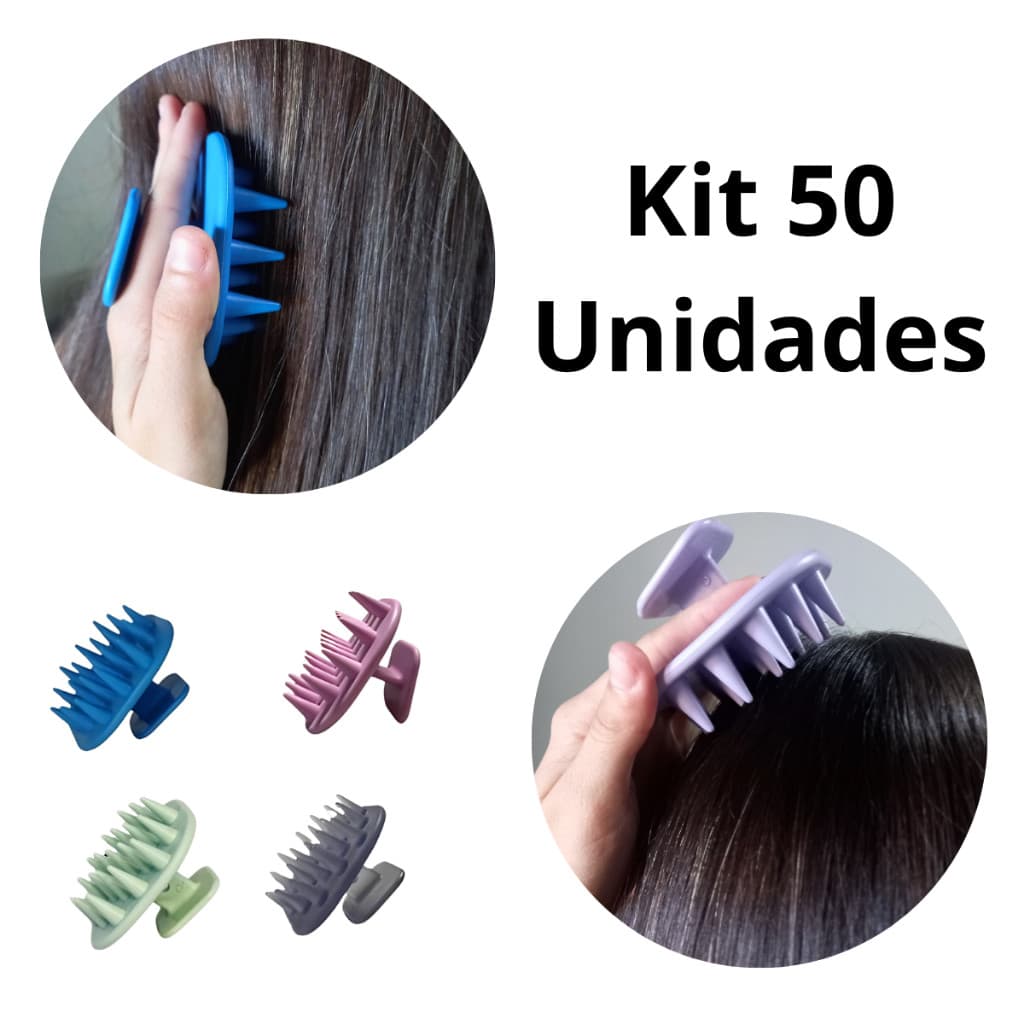 Kit 50 Escovas Massageadora para Cabelos Reduz Oleosidade e Estresse