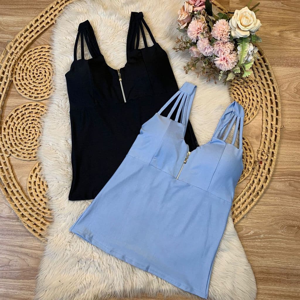 Blusa feminina GG 44 a 46 plus suplex zíper frontal