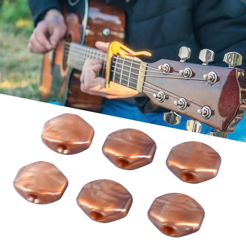 Mingzhe guitarra tuning peg tampa da máquina de plástico cabeça botão capa substituição 6 peças para folk elétrico