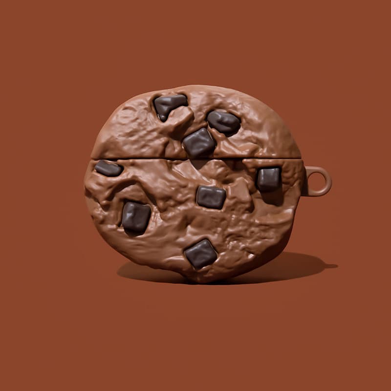 Conjunto de Fones de Ouvido Bluetooth Sem Fio Chocolate Biscuit para AirPods 1/2/3 Pro/Pro2/AirPods4, Acompanha Estojo P