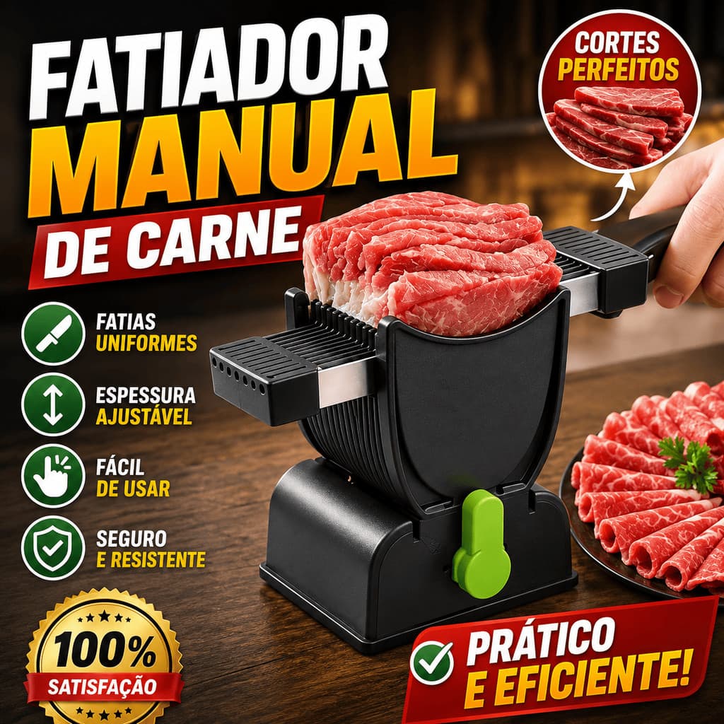 Cortador Fatiador De Frios Lâmina De Aço Inox Espessura Regulável Para Legumes Carne Queijo Presunto Cozinha Prática