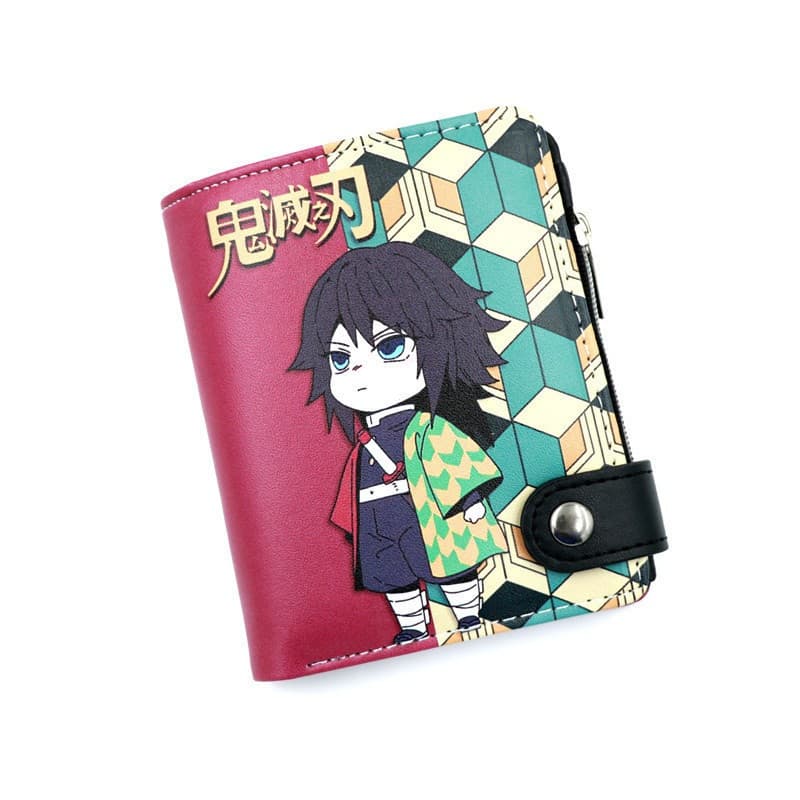 Anime Demon Slayer Kimetsu No Yaiba Hashibira Inosuke Carteira Com Botão E Zíper Bolsa Para Cartão De Moeda