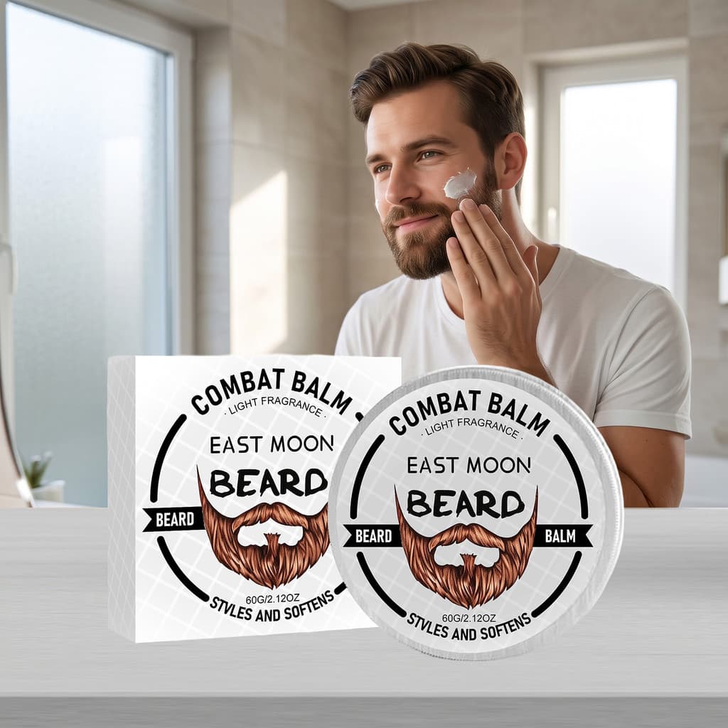 EAST MOON Creme Hidratante para Barba Masculino Textura Leve Hidratante Suave Sob a Barba Cuidados Diários