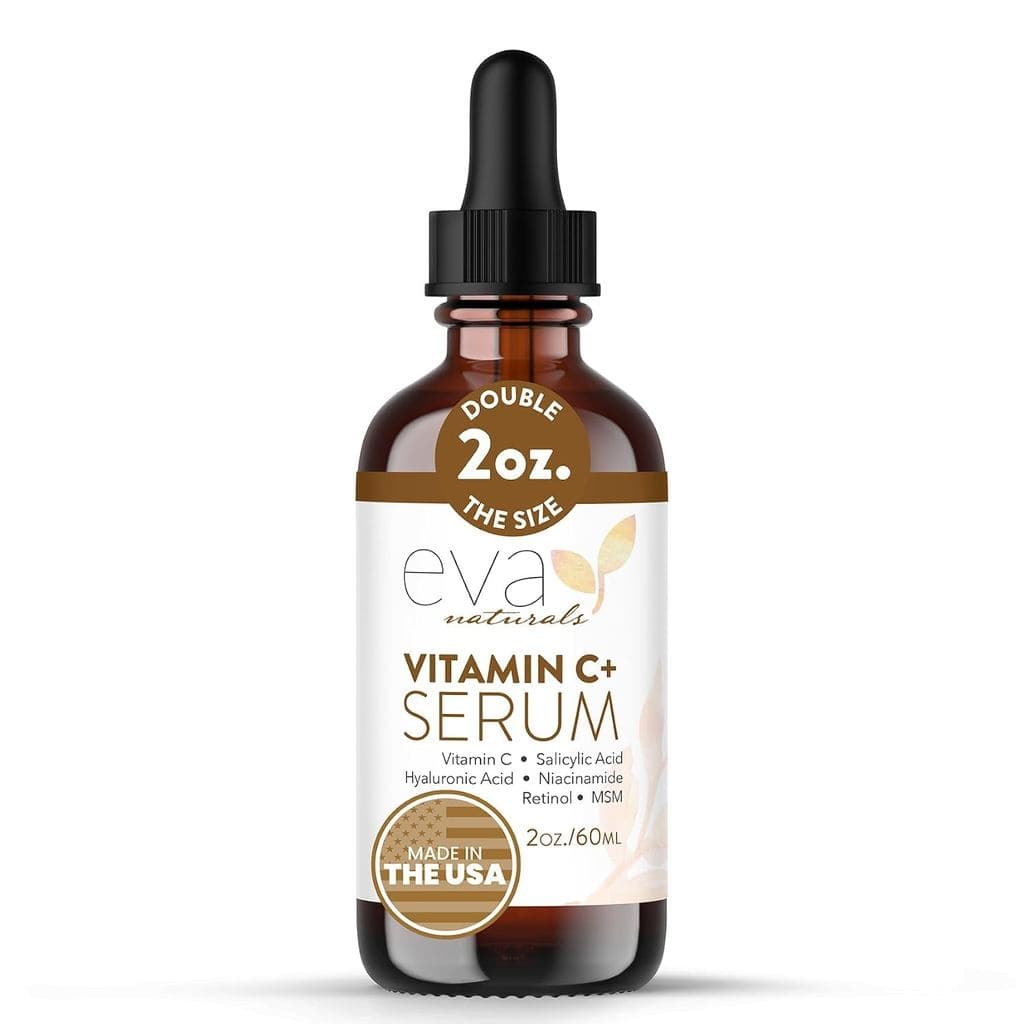 Eva Naturals Vitamin C Serum Plus – Sérum Facial com Ácido Hialurônico, Niacinamida, Retinol e Ácido Salicílico – Fórmul