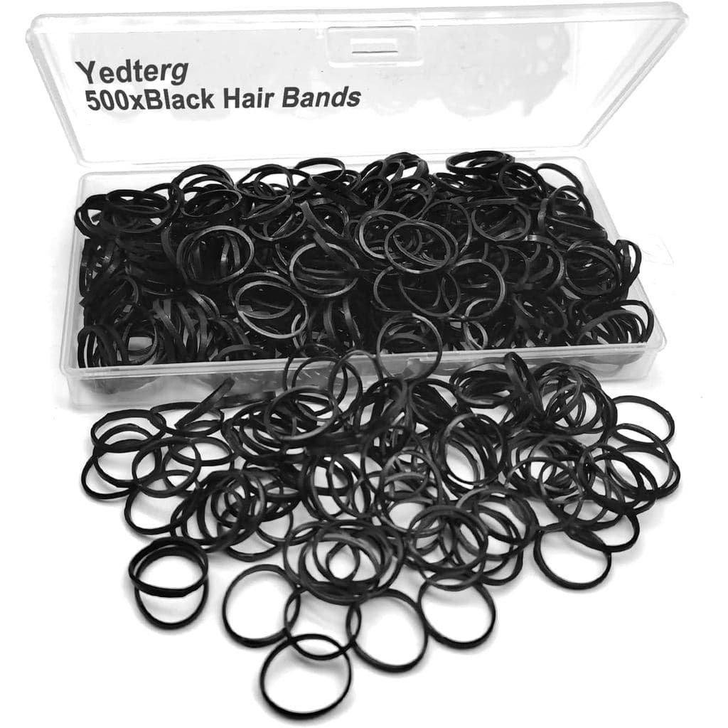Elásticos de Cabelo Pretos, 500 Peças de Pequenos Elásticos de Cabelo com Caixa, Mini Elásticos Macios para Mulheres, Cr