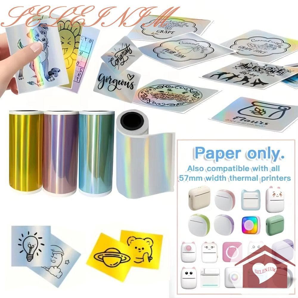 Papel Térmico Holográfico SELENIUM , Papéis De Impressora Térmica De Cores HD Com Acabamento Liso Premium , Vibrantes