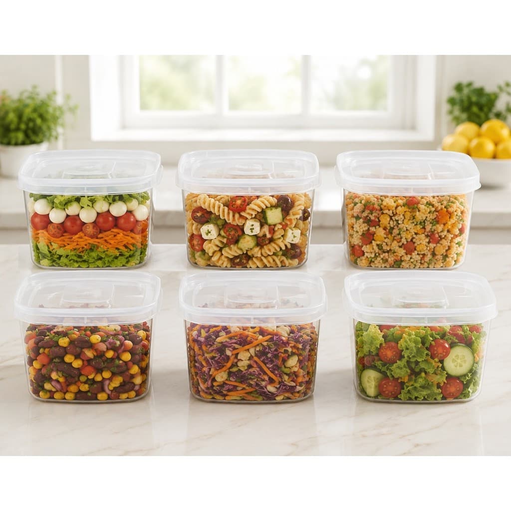 kit 6 Pote Clic Transparente 1,2l Tampa Organiza Alimentos