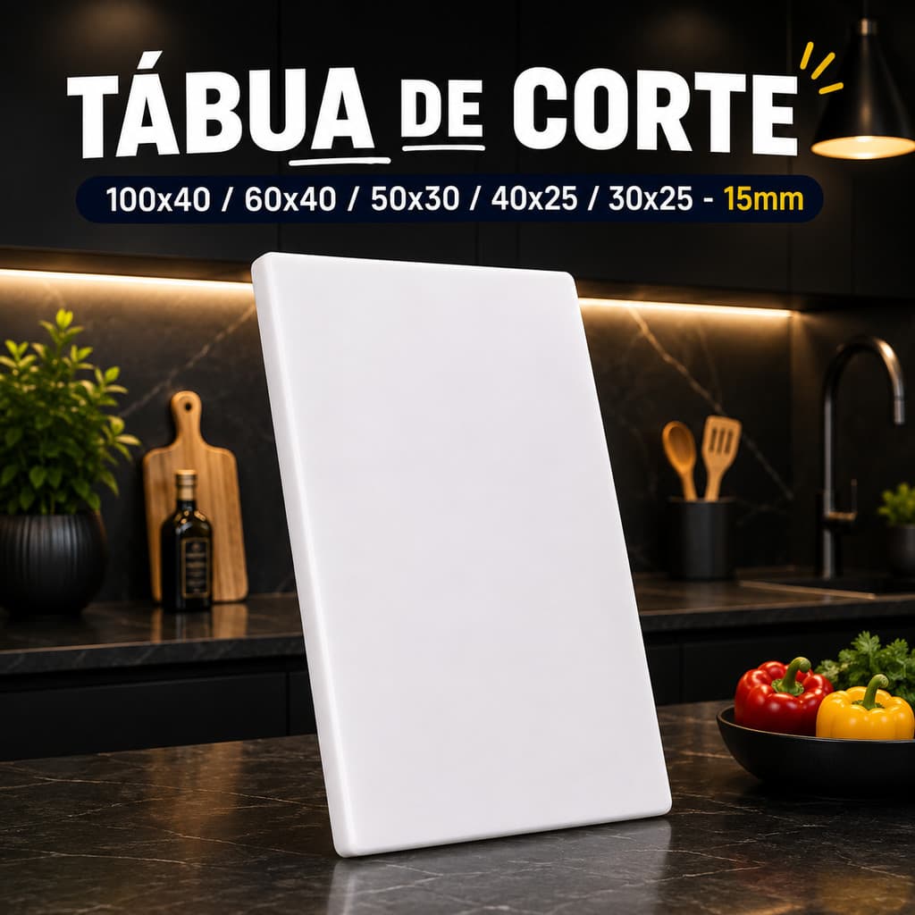 Tabua De Corte 15MM Antibacteriana Profissional Carnes Legumes Diversos Tamanhos Carnes Legumes