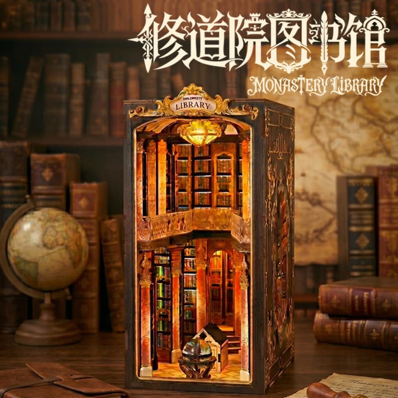 Amazon Monk diy montado cabine Pop-up Bookend Micro paisagem 3D brinquedo quebra-cabeça tridimensional