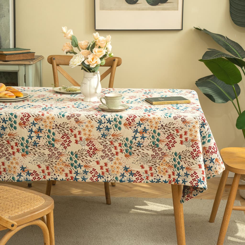 Toalha de mesa americana doméstica retangular tecido Chenille Jacquard mesa de café toalha de mesa fundo pano Festival