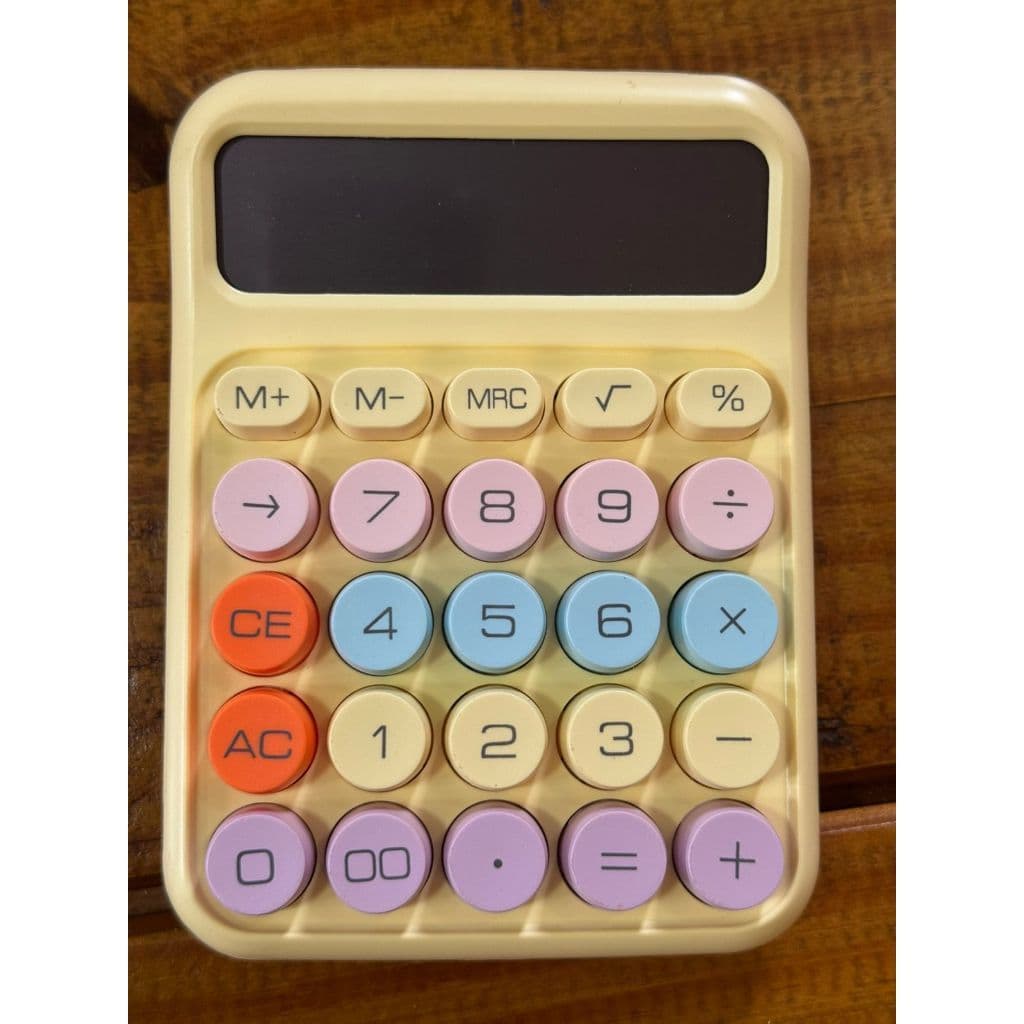 Calculadora Solar Colorida 12 Dígitos Teclado Mecânico De Ponto Grande Escritório Escola Papelaria