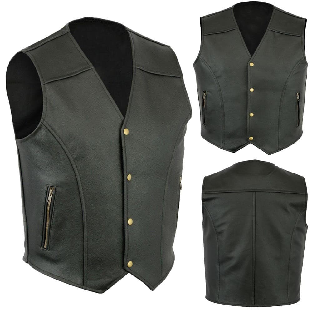 Retro Casual Colete Masculino Preto Couro Falso Sem Mangas Viagem Ao Ar Livre Streetwear Diário Camadas Roupa